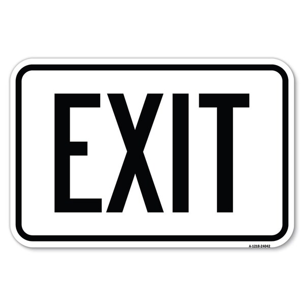 Exit 1 Heavy-Gauge Aluminum Sign, 12" H, 18" L, A-1218-24042